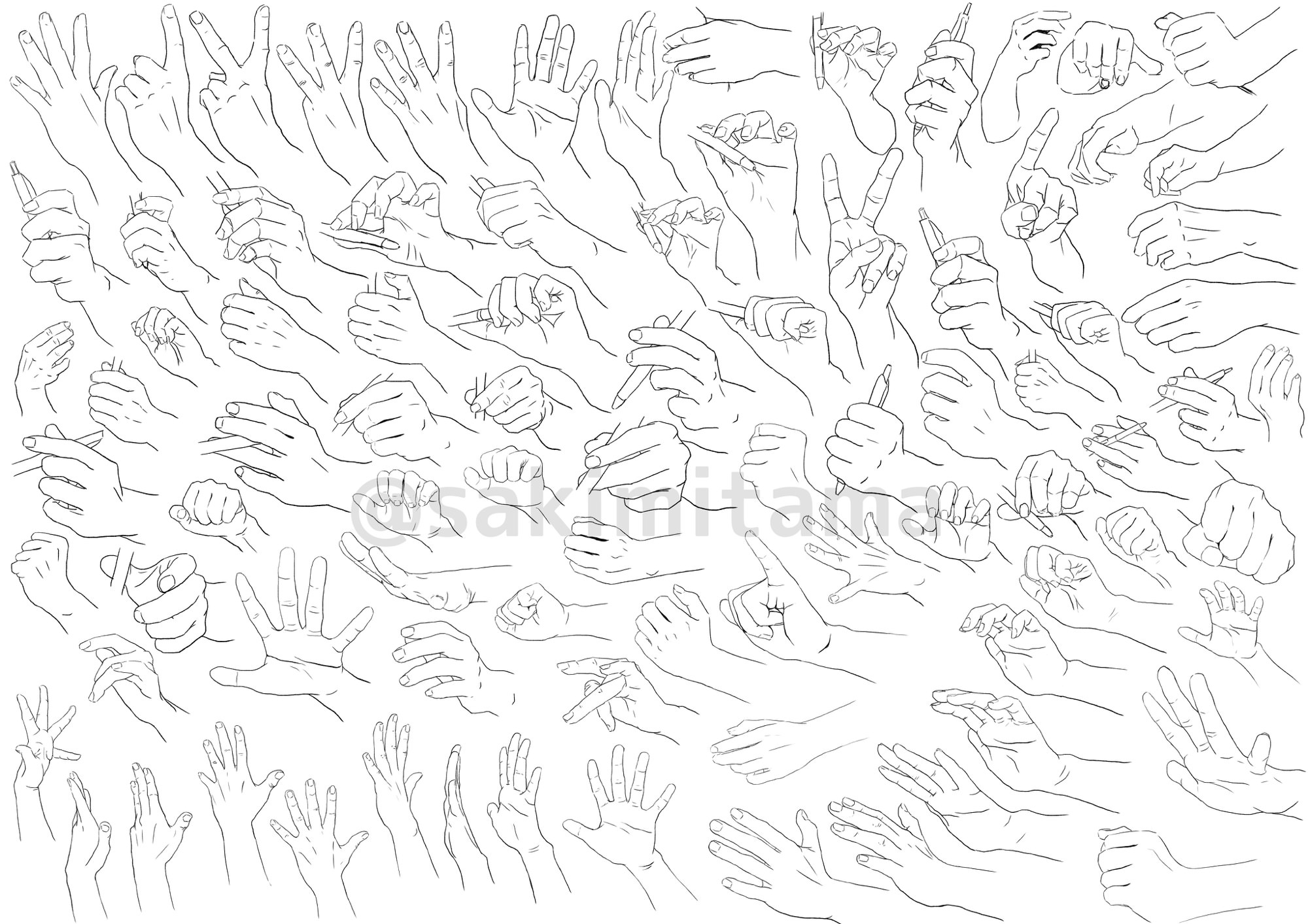 手を描く練習 練習用の資料をつくりました 描くラボ